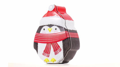 Cutie metalică cu formă de pinguin