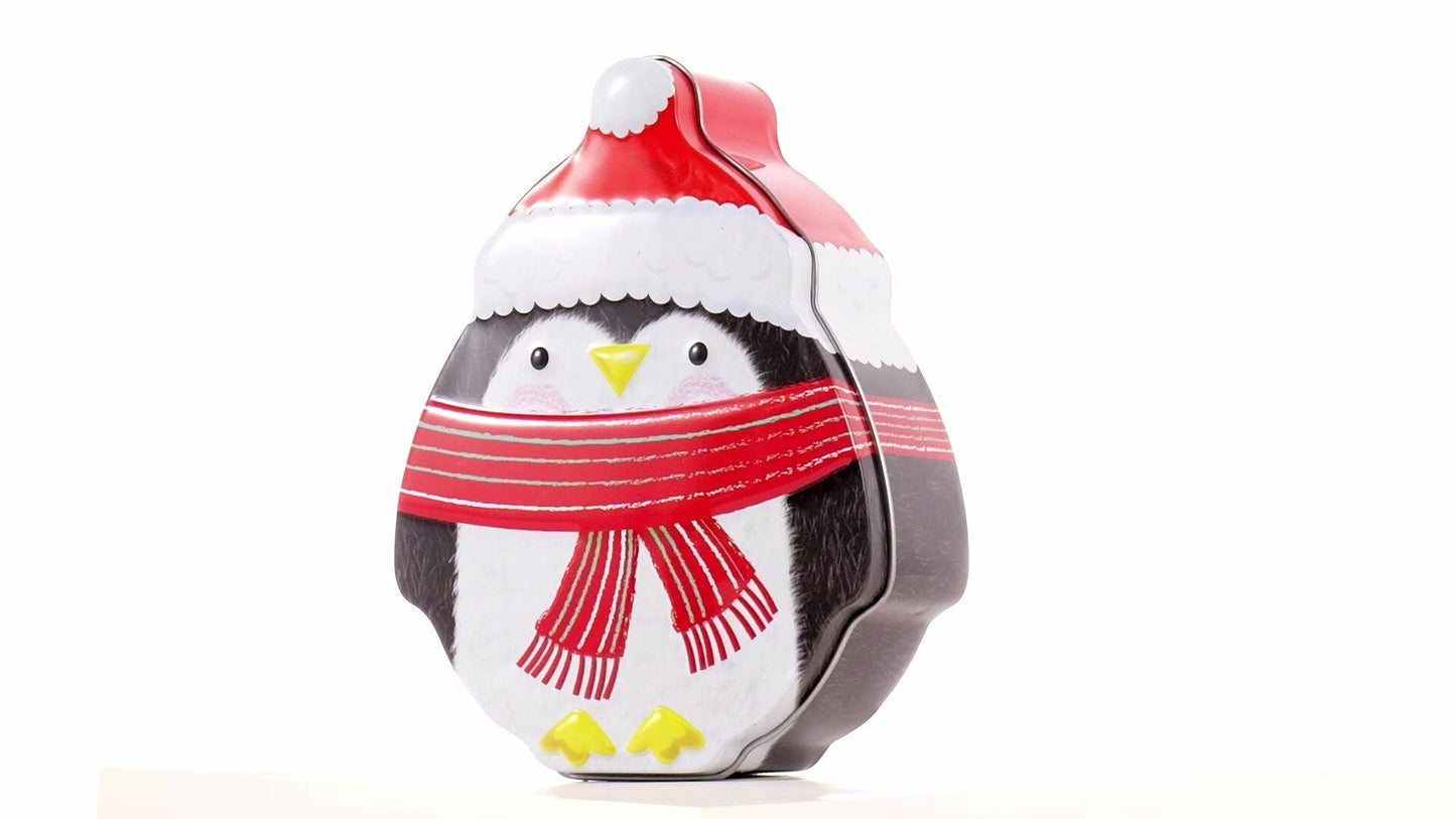 Cutie metalică cu formă de pinguin