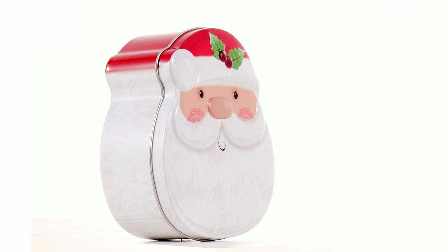 Cutie metalică cu formă de Moș Crăciun