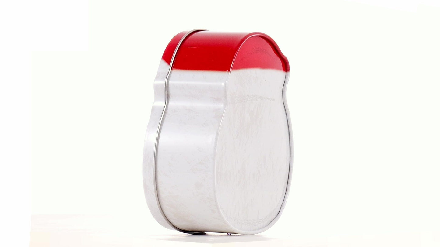 Cutie metalică cu formă de Moș Crăciun