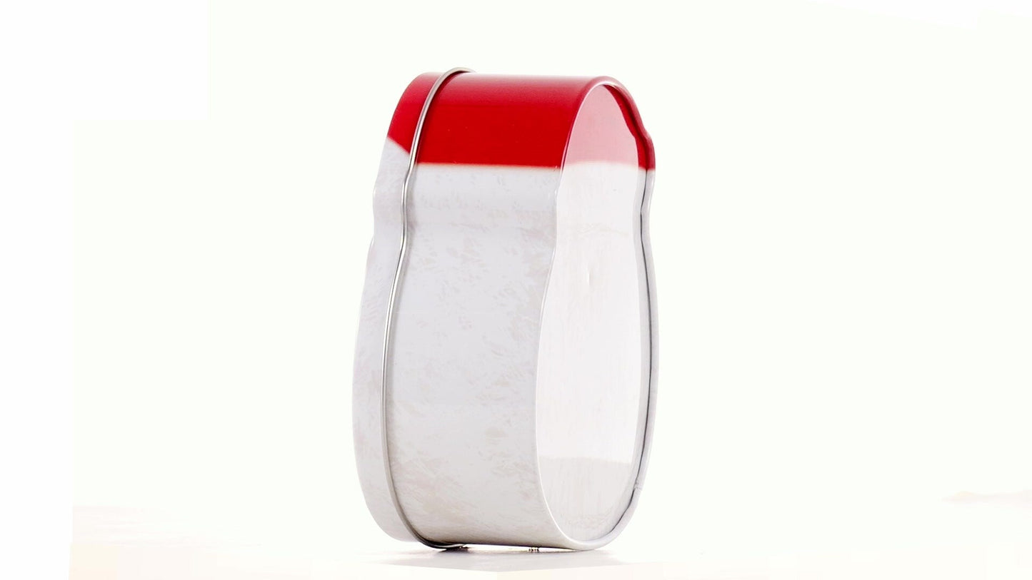 Cutie metalică cu formă de Moș Crăciun