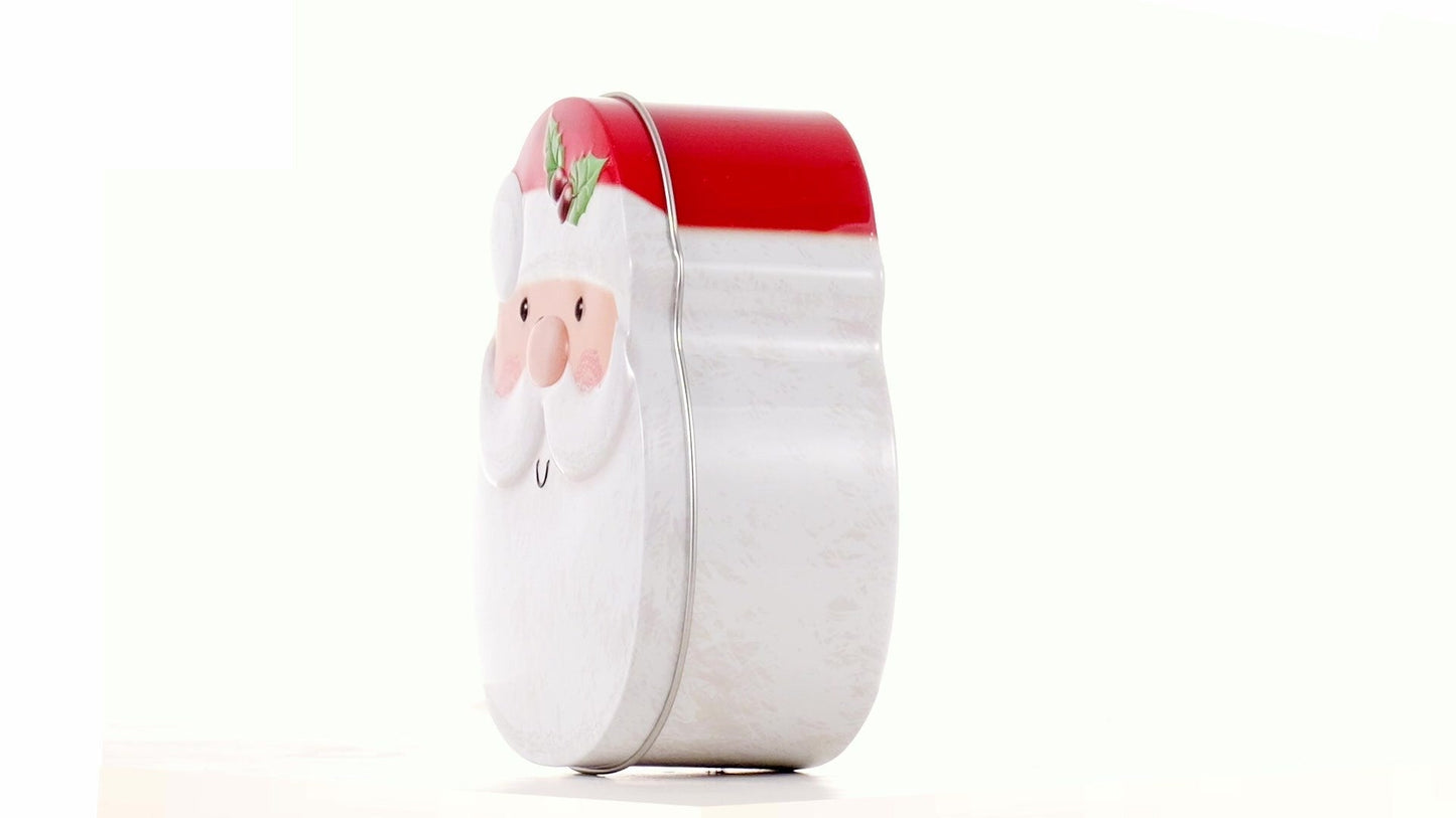 Cutie metalică cu formă de Moș Crăciun