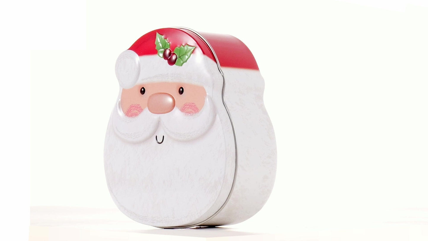 Cutie metalică cu formă de Moș Crăciun