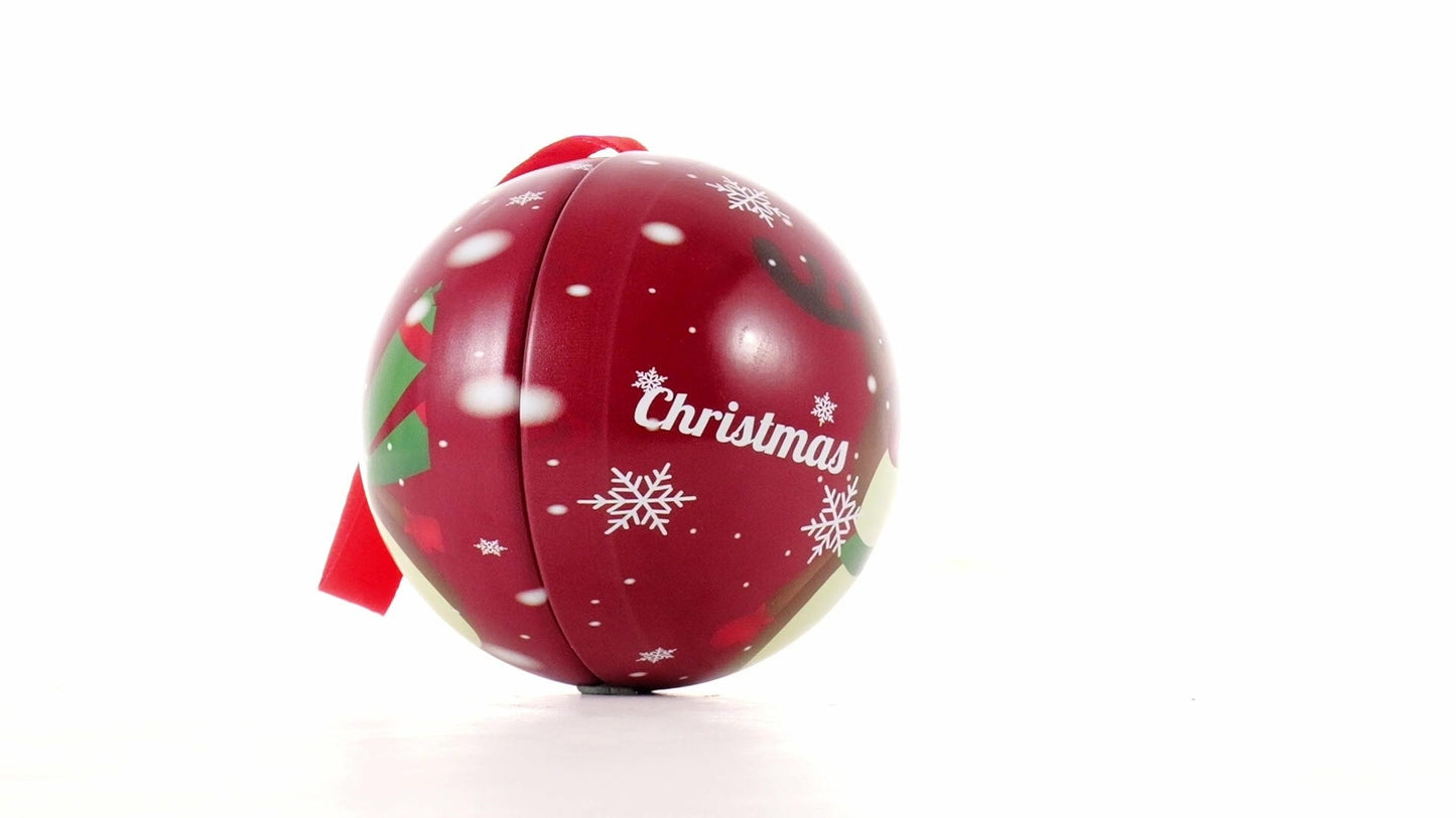 Glob de brad metalic roșu cu model ren Ø7 cm