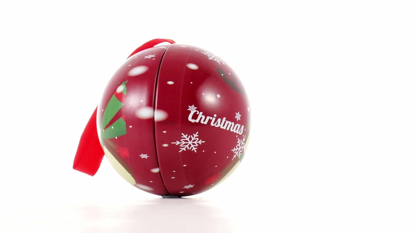 Glob de brad metalic roșu cu model ren Ø7 cm