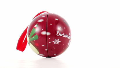 Glob de brad metalic roșu cu model ren Ø7 cm