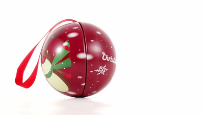 Glob de brad metalic roșu cu model ren Ø7 cm