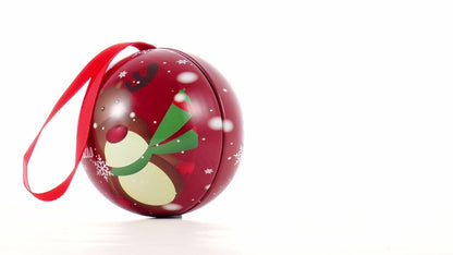 Glob de brad metalic roșu cu model ren Ø7 cm