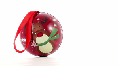 Glob de brad metalic roșu cu model ren Ø7 cm