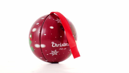 Glob de brad metalic roșu cu model ren Ø7 cm