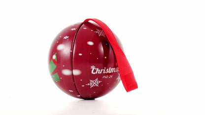 Glob de brad metalic roșu cu model ren Ø7 cm