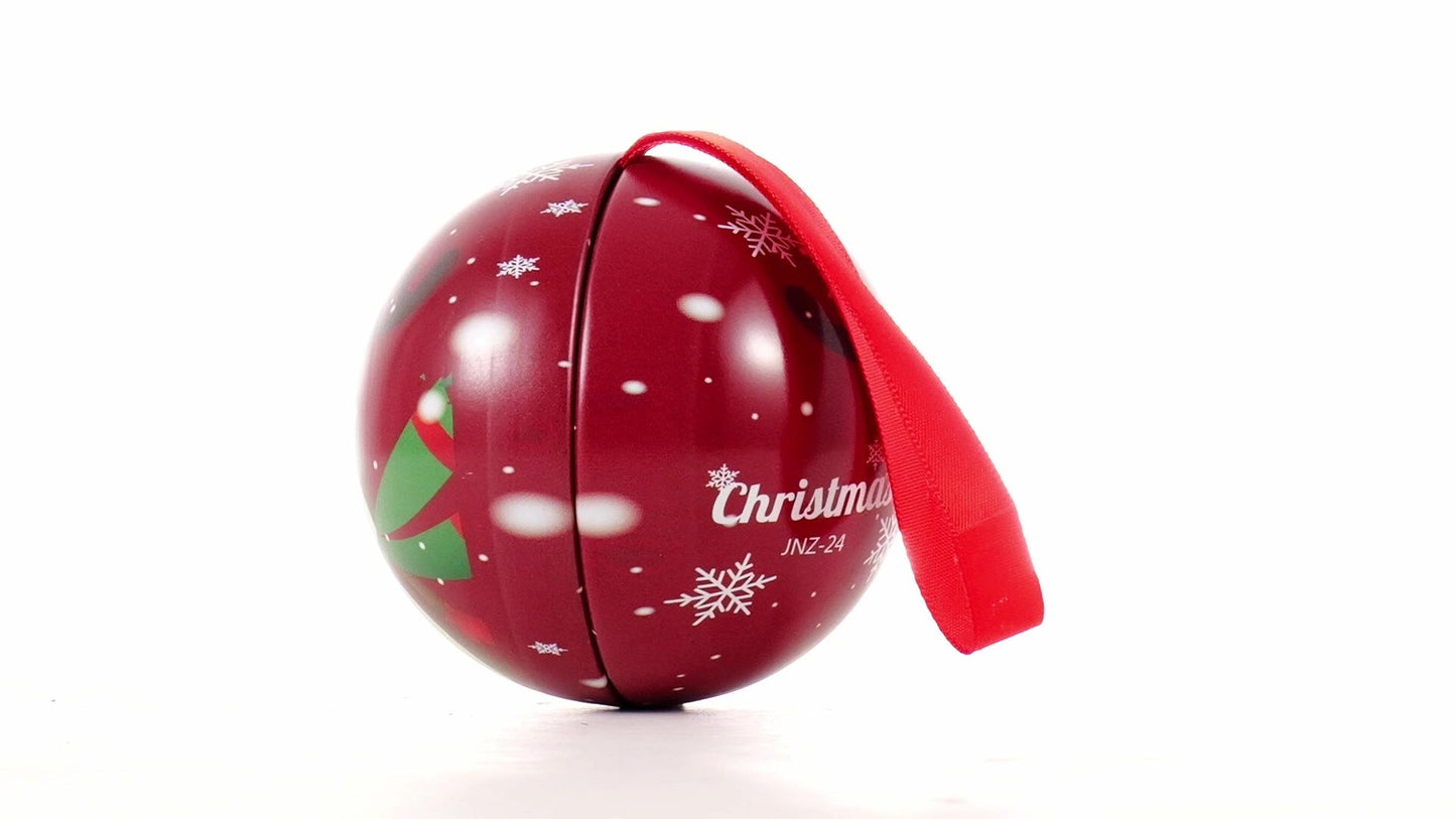 Glob de brad metalic roșu cu model ren Ø7 cm