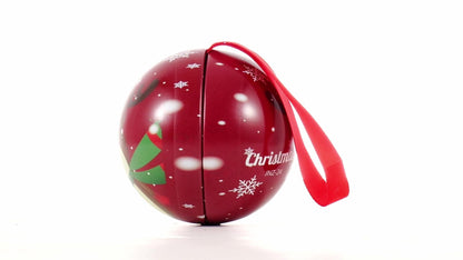 Glob de brad metalic roșu cu model ren Ø7 cm