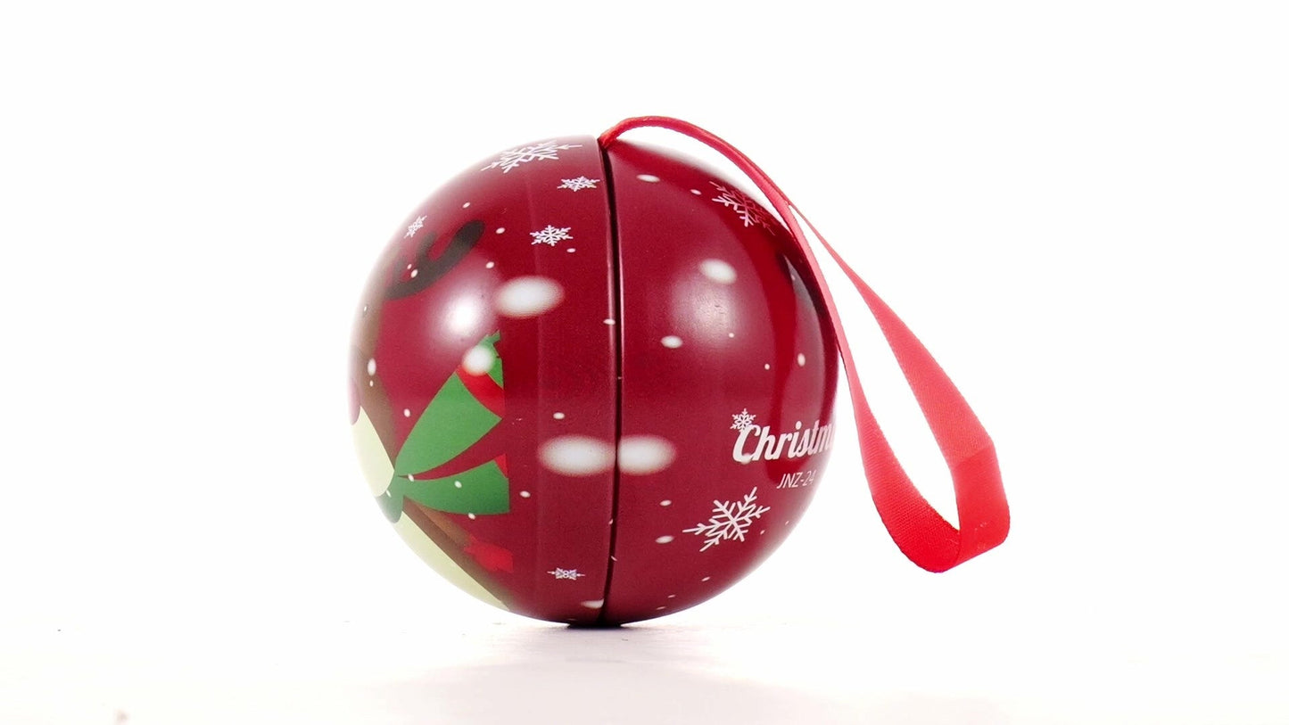 Glob de brad metalic roșu cu model ren Ø7 cm