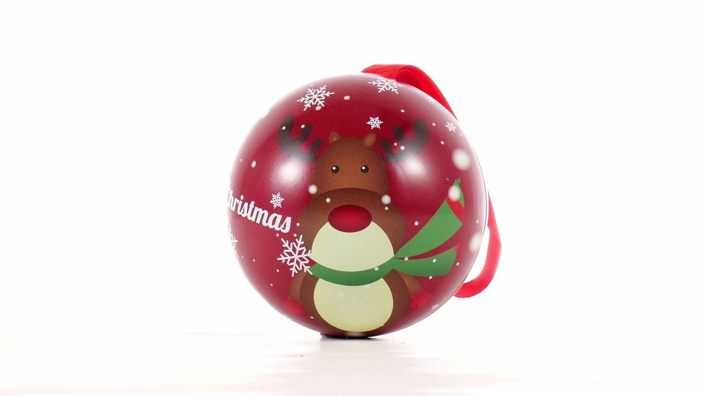 Glob de brad metalic roșu cu model ren Ø7 cm