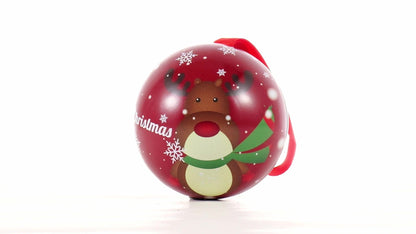 Glob de brad metalic roșu cu model ren Ø7 cm