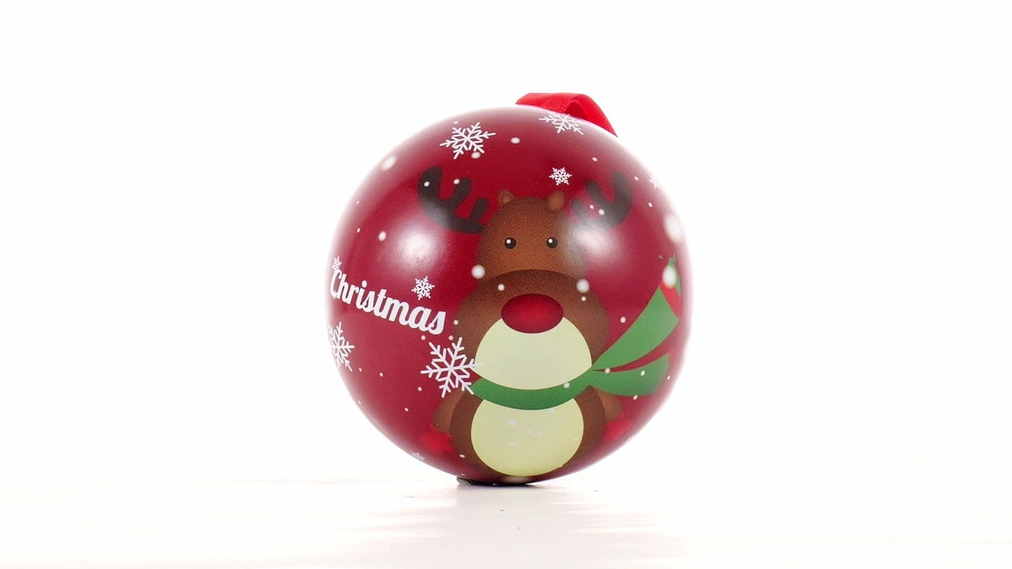 Glob de brad metalic roșu cu model ren Ø7 cm