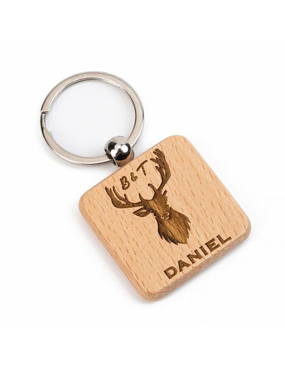 Breloc din lemn pătrat