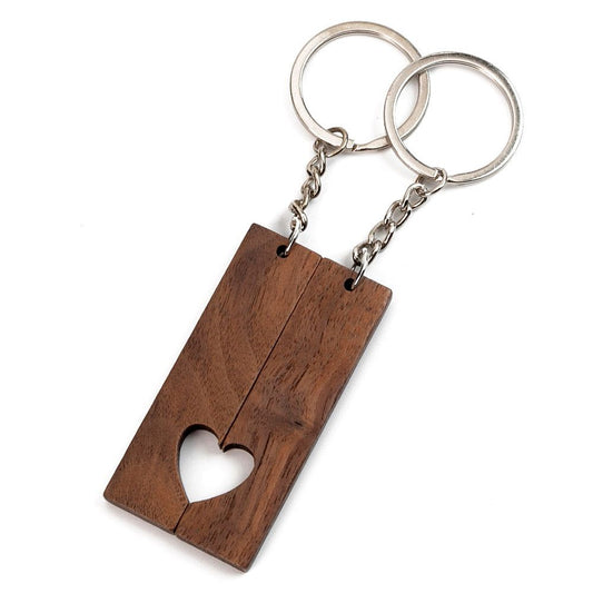 Set 2 brelocuri gravabile pentru cuplu - inimă