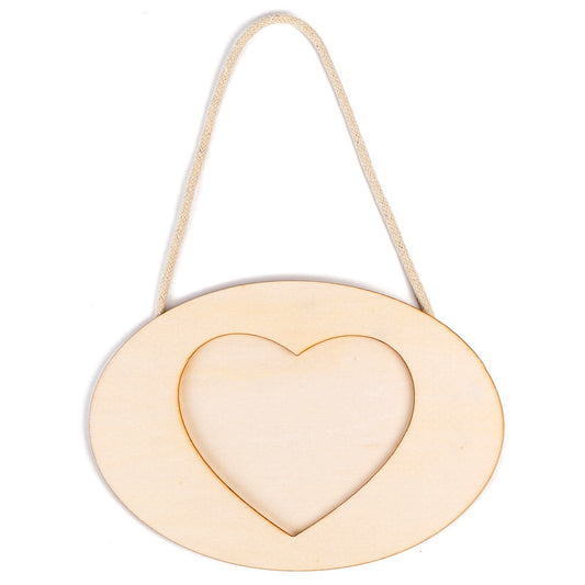 Rama foto lemn oval inima