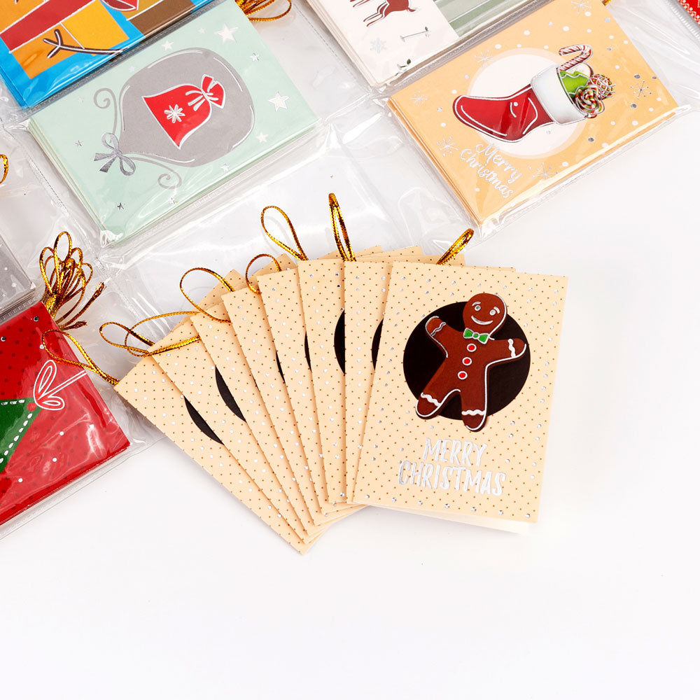 Mini felicitări 9x6 modele CRĂCIUN1 - set 128 buc