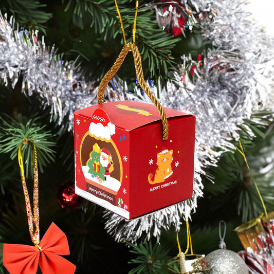 Cutie căni 3D Craciun cu mâner de sfoară