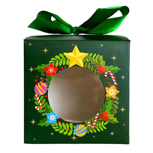 Cutie căni Craciun cu fundă verde