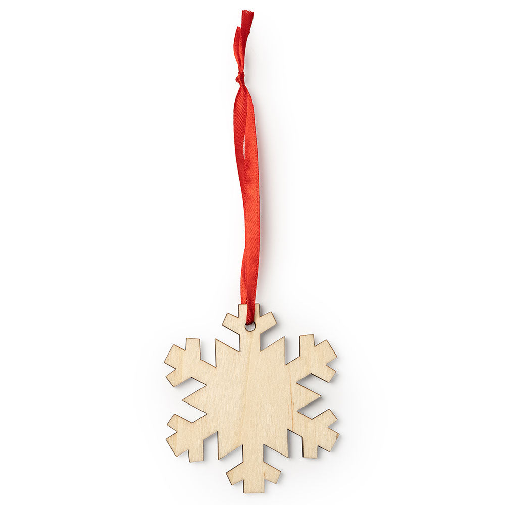 Ornament de brad din lemn cu șnur roșu FULG