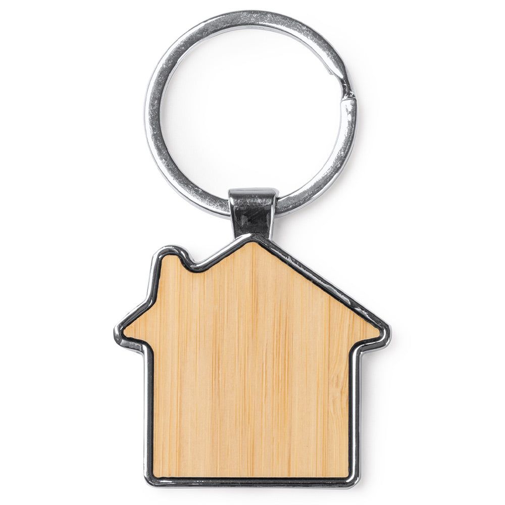 Breloc gravabil casă lemn+metal