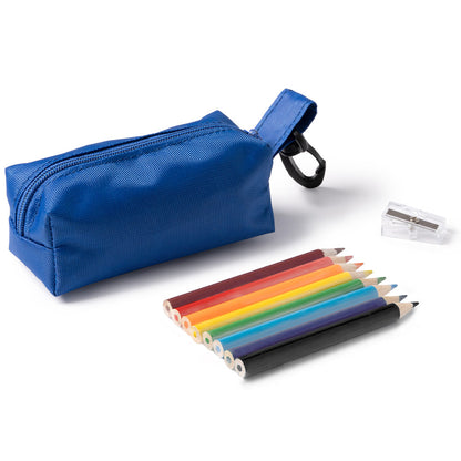 Mini penar textil + creioane colorate