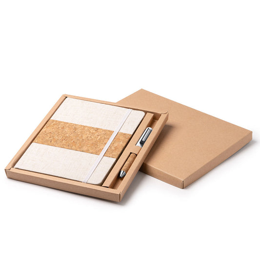 Set premium caiet și pix din plută