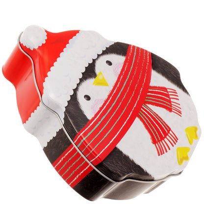 Cutie metalică cu formă de pinguin