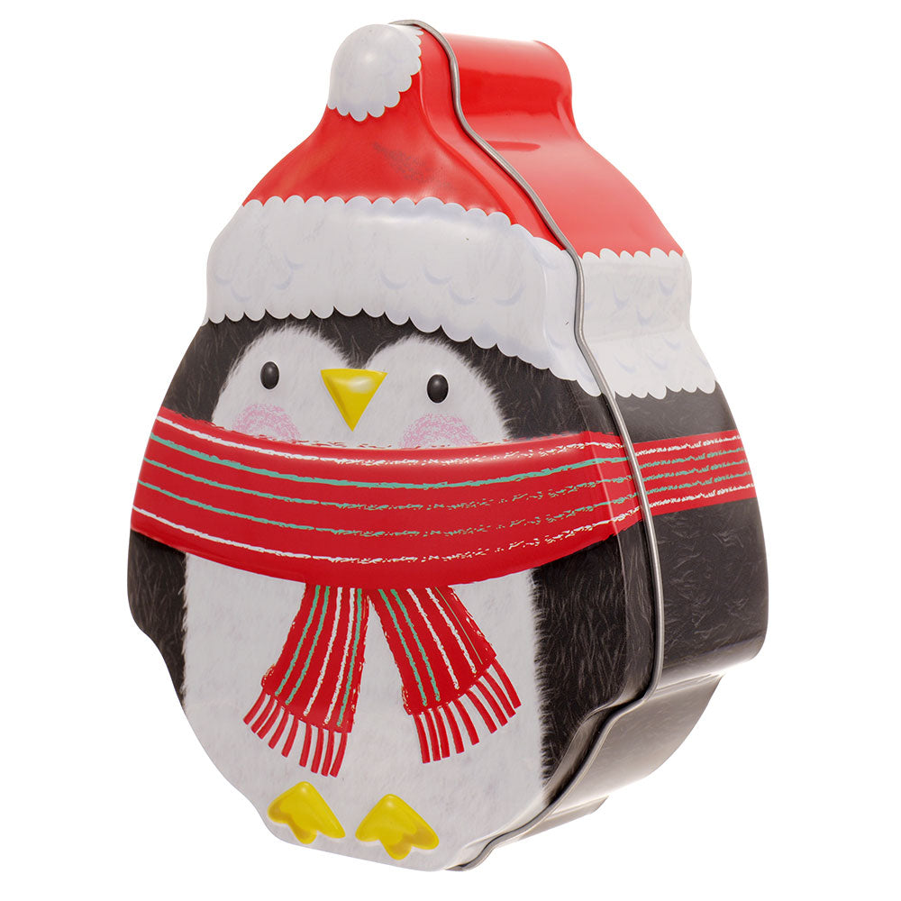 Cutie metalică cu formă de pinguin