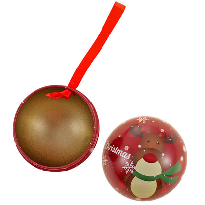 Glob de brad metalic roșu cu model ren Ø7 cm