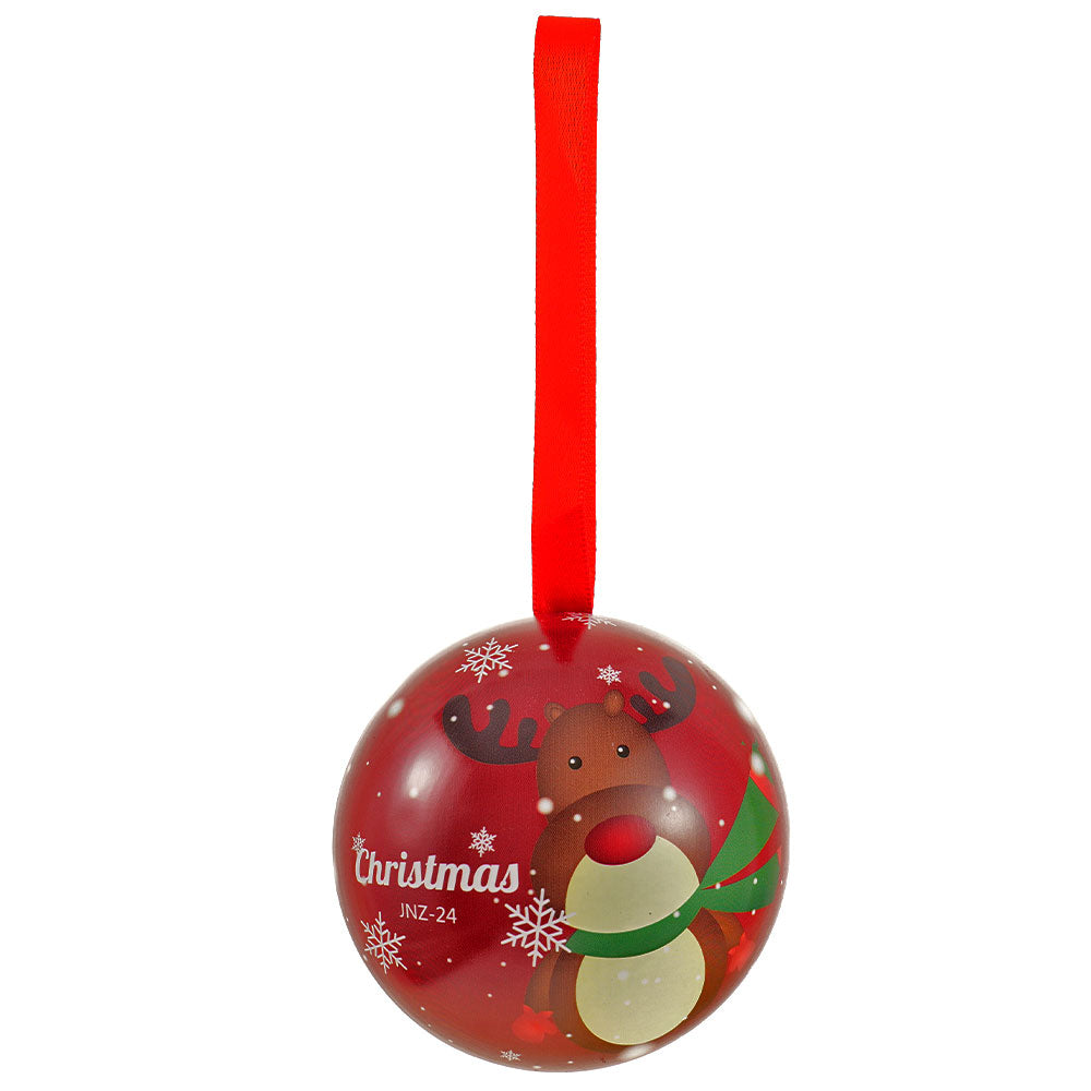 Glob de brad metalic roșu cu model ren Ø7 cm