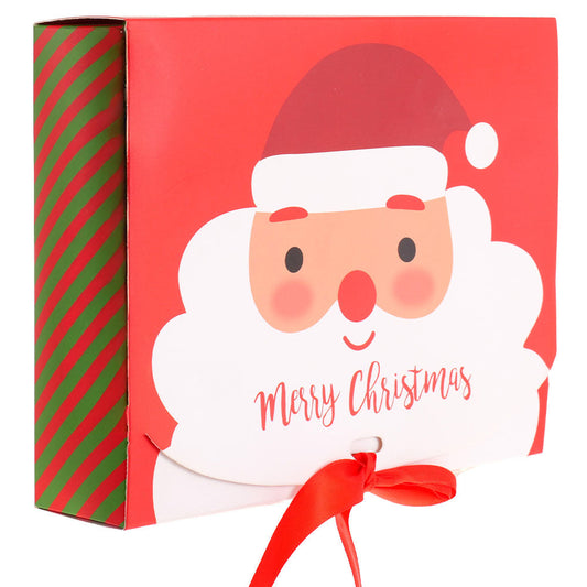 Cutie dreptunghiulară de cadou cu fundă MOȘ CRĂCIUN