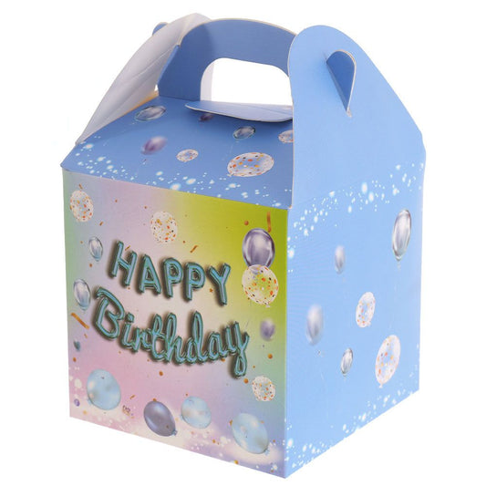 Cutie căni cu mâner HAPPY BIRTHDAY bleu