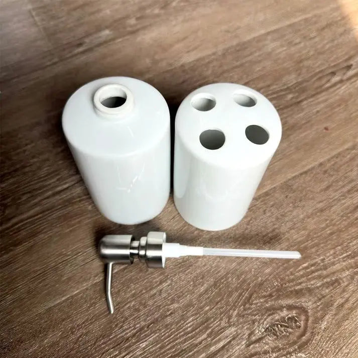 Set de baie personalizat dozator sÄƒpun + suport periuÈ›e