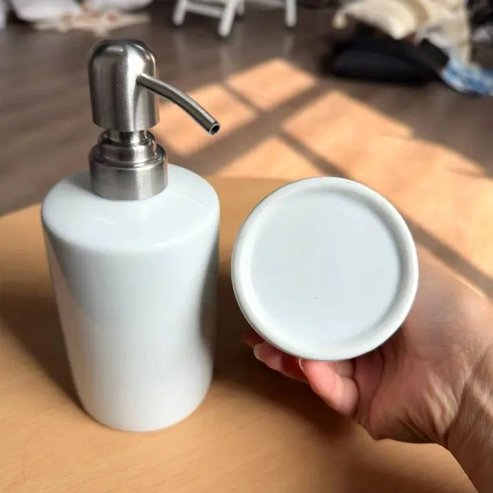 Set de baie personalizat dozator sÄƒpun + suport periuÈ›e