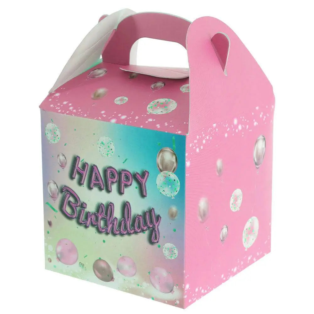 Cutie căni cu mâner HAPPY BIRTHDAY roz