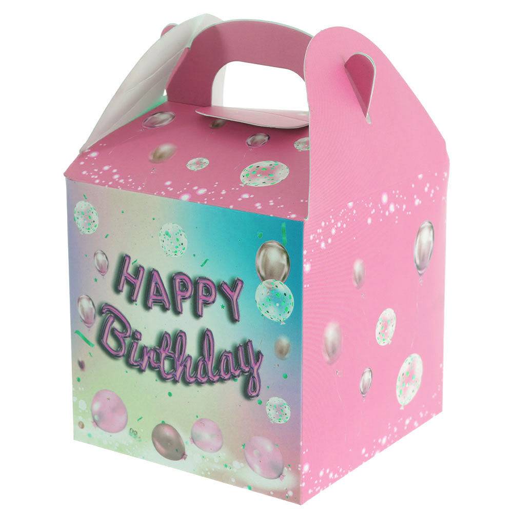 Cutie căni cu mâner HAPPY BIRTHDAY roz