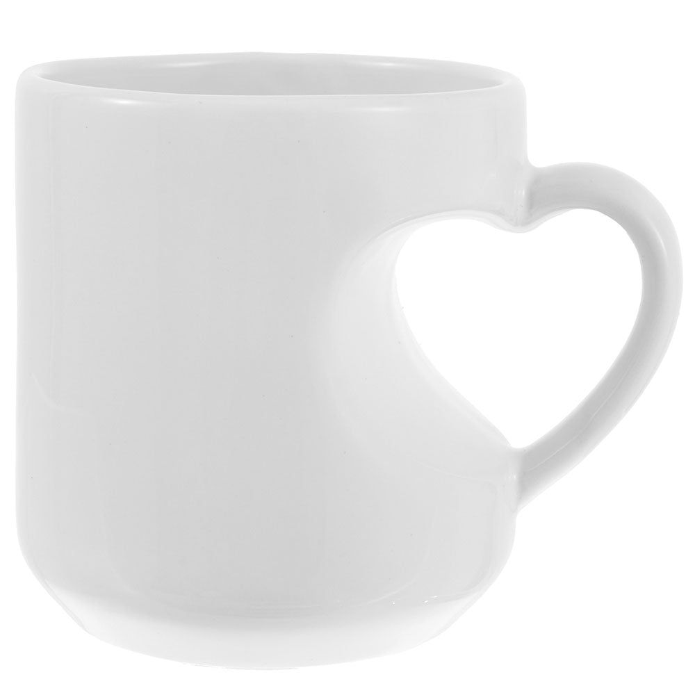 Cană albă mâner LOVE + cutie individuală