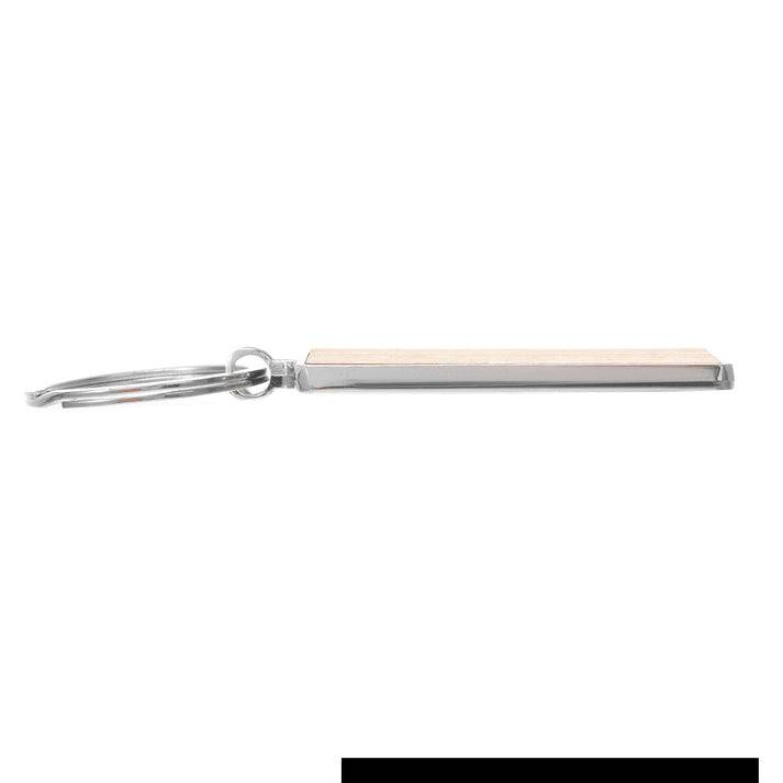 Breloc gravabil dreptunghi lemn+metal