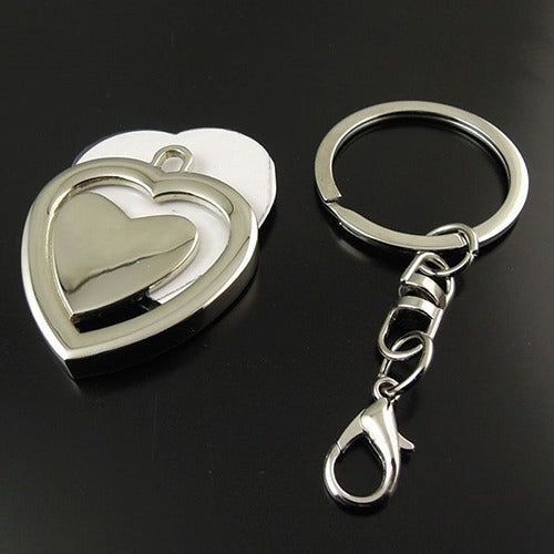 Breloc metalic foto inimă