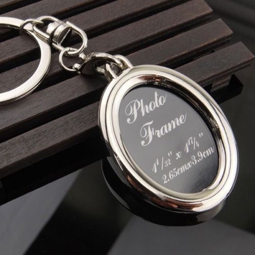 Breloc metalic foto oval