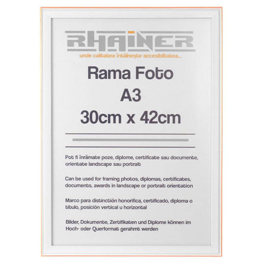 Ramă foto Barcelona alb+auriu rose A3