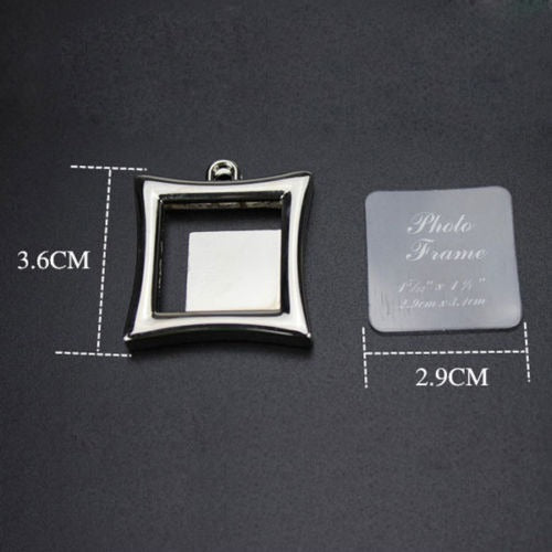 Breloc metalic foto pătrat