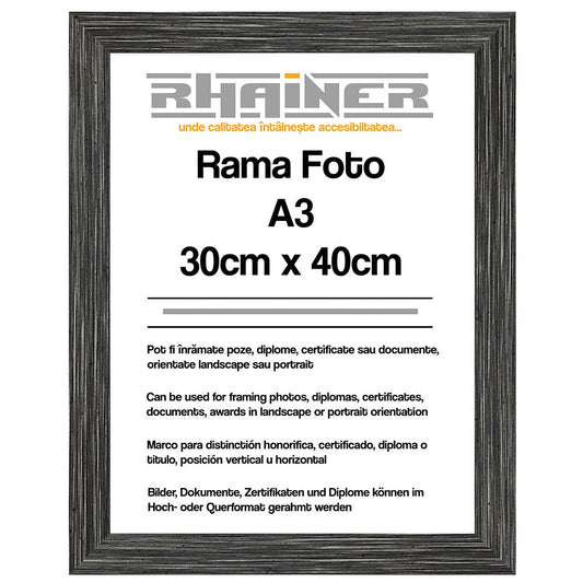 Ramă foto Madrid antracit A3