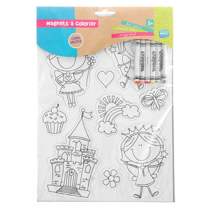 Set magneti de frigider de colorat - Prințesa în castel