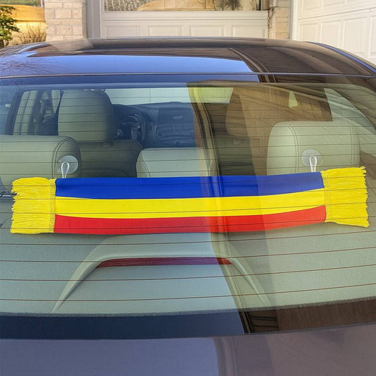 Mini eșarfă tricolor pentru interior AUTO cu ventuze